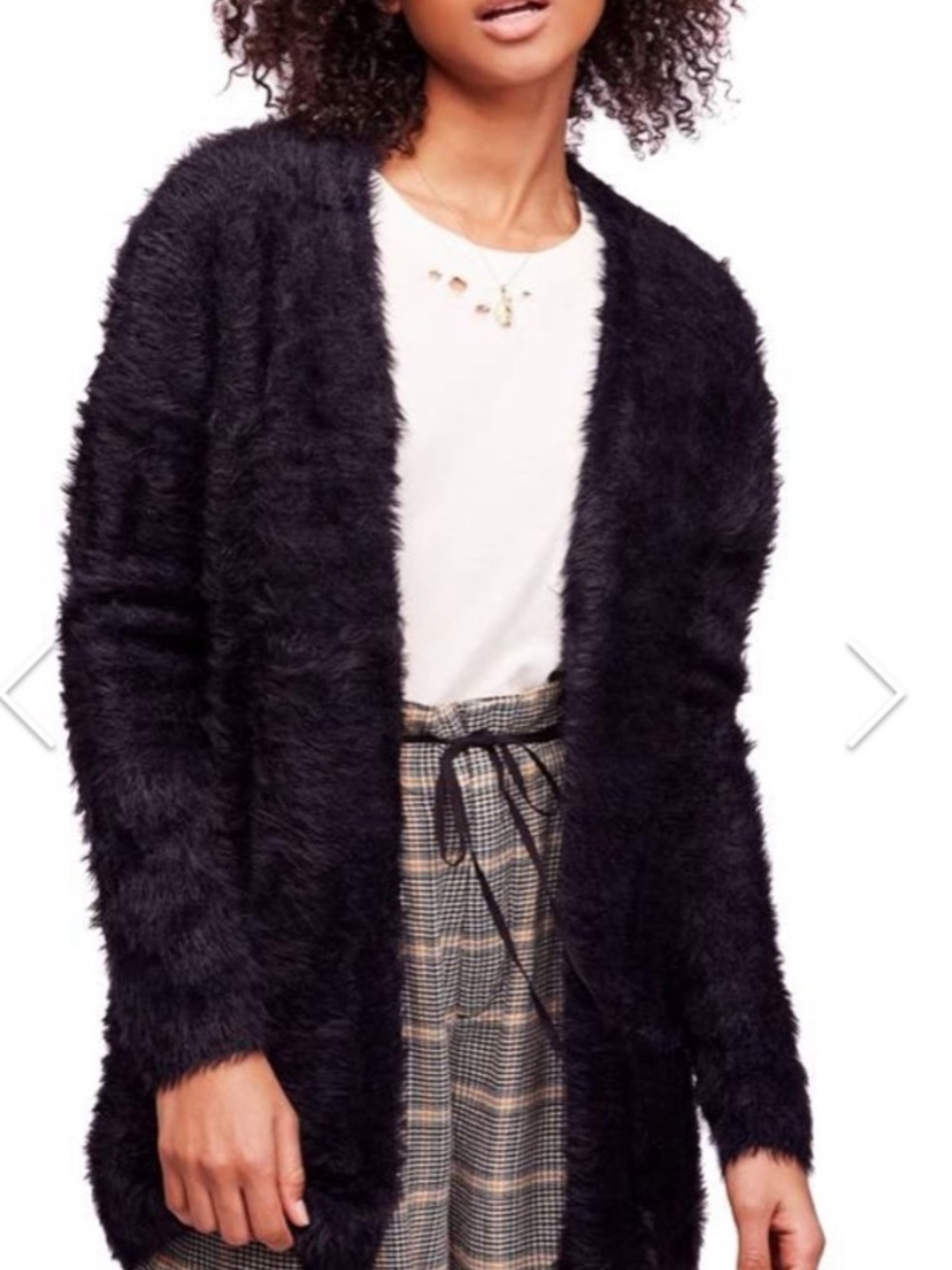 Free People Faux Fur Fuzzy Cardigan Sweater